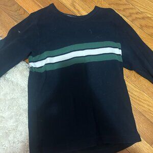 Brandy Melville Navy Blue Stripe Sweater - Green and White